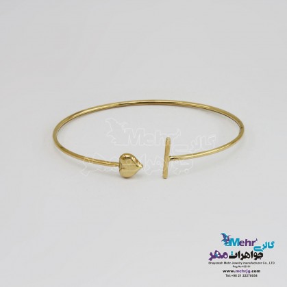 Gold bangle bracelet - heart and line design-MB1581